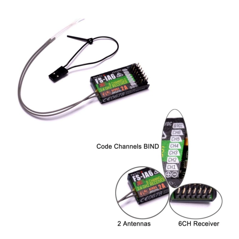 Flysky FS-IA6 Receiver 6CH Dua - مراجعة Drone Antenna وسعره