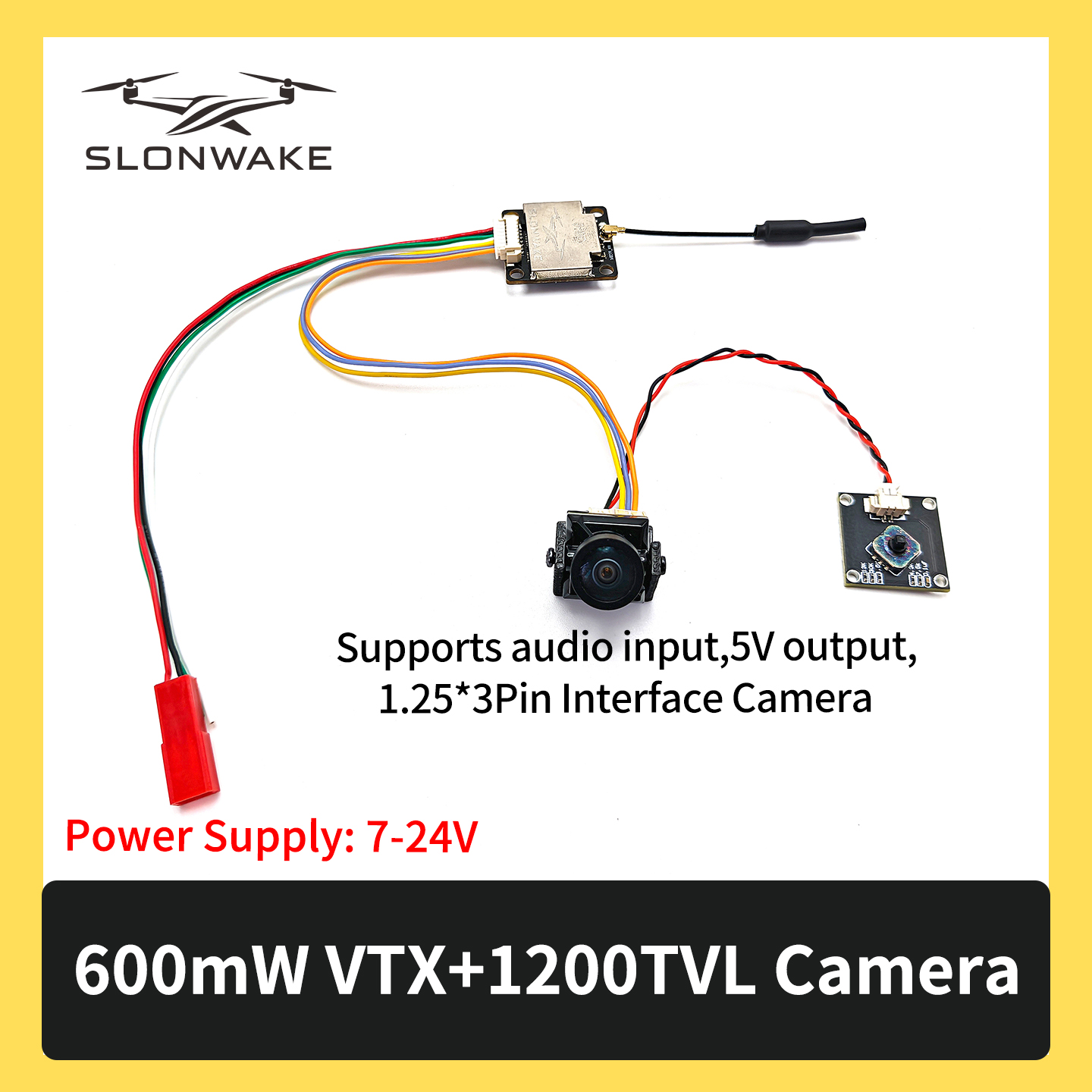 SLONWAKE 5.8G 600mW 7-24V FPV  - مراجعة Drone Frame وسعره
