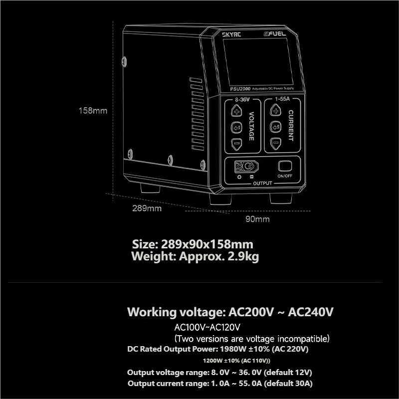 SKYRC PSU2000 1980W Adjustable - مراجعة Drone Battery وسعره