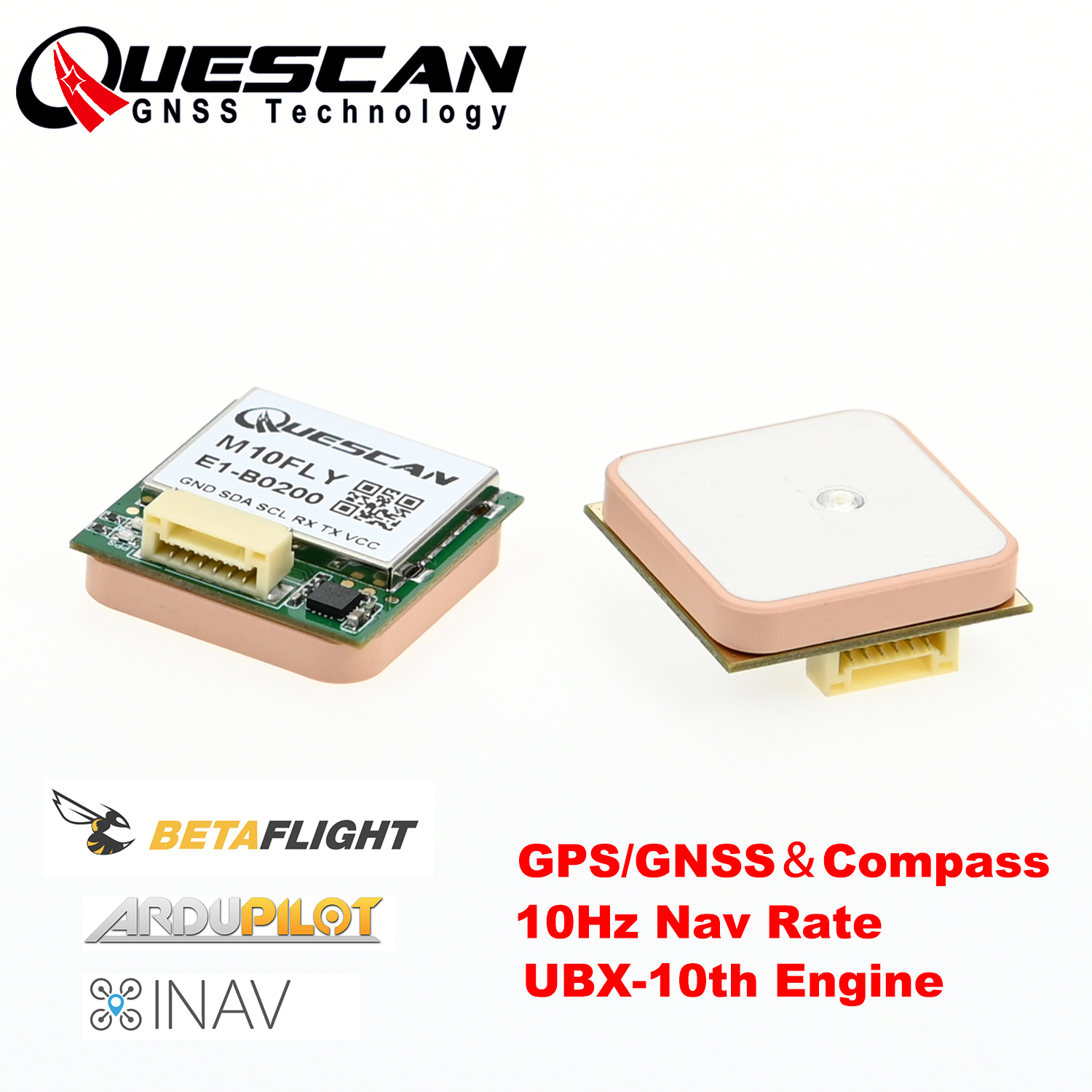Quescan 25mm*25mm M10FLY 10Hz  - مراجعة Drone Gps Module وسعره
