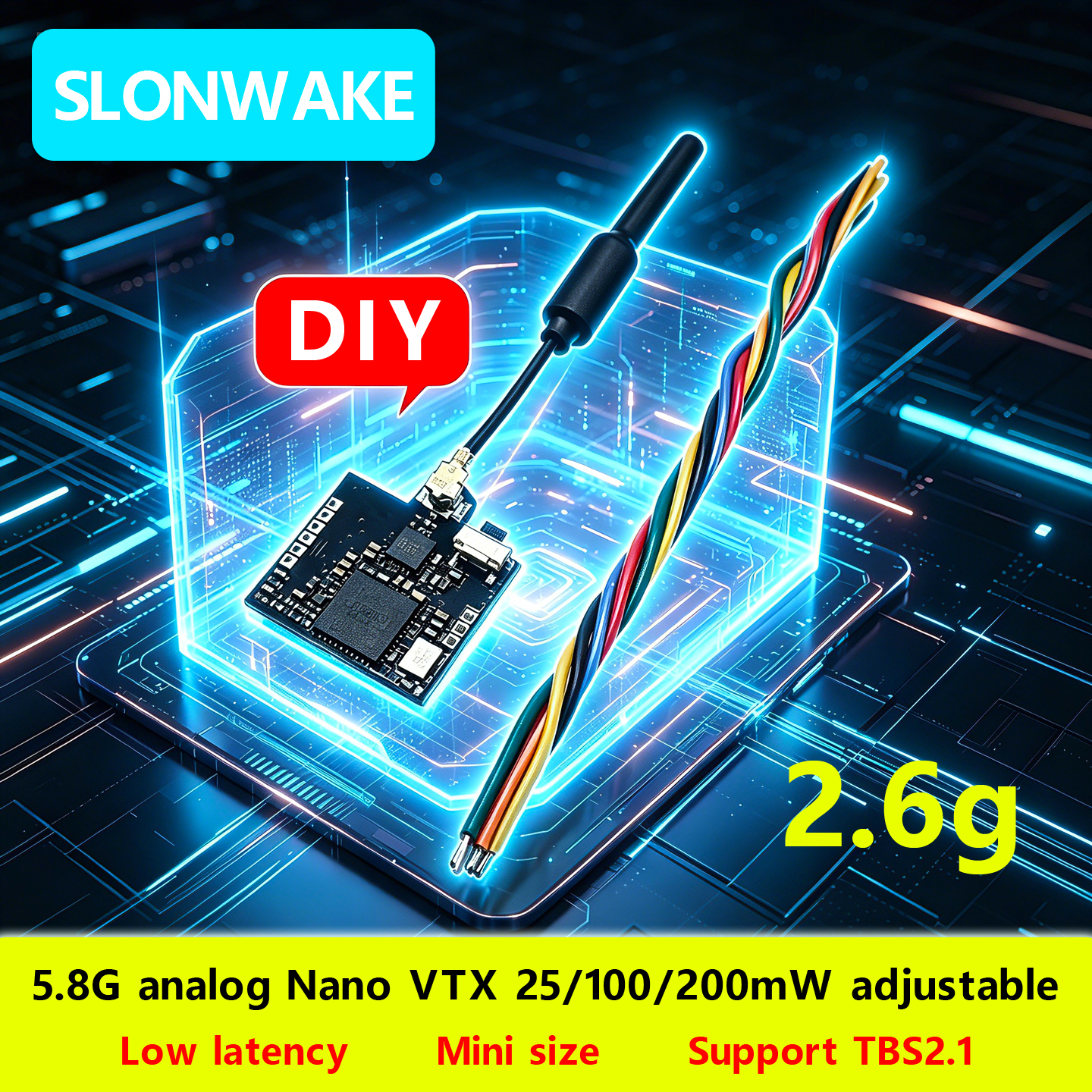 SLONWAKE Nano 5.8G 48CH 200mW  - مراجعة Drone Frame وسعره