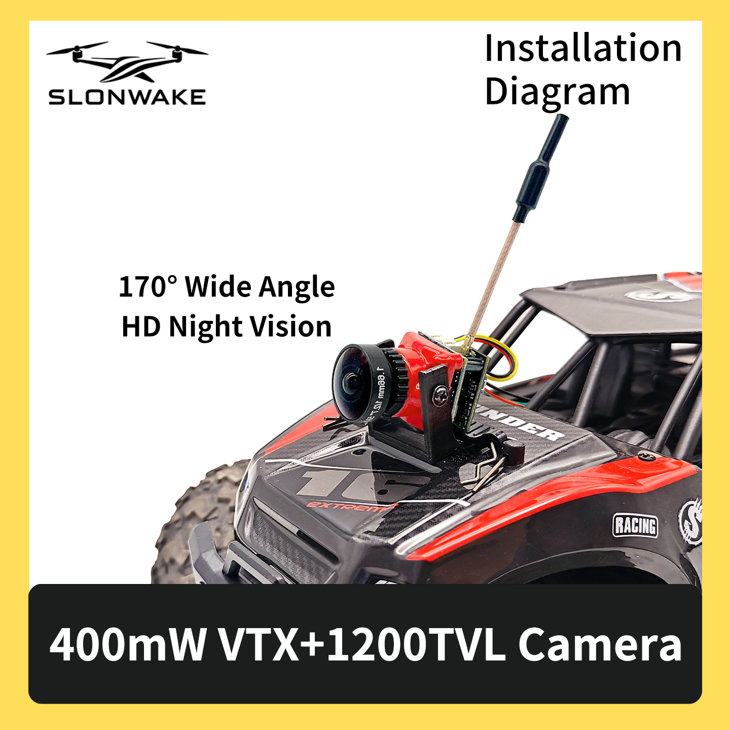 SLONWAKE 5.8G 48CH FPV 400mw V - مراجعة Drone Frame وسعره